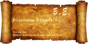 Bierbaum Elemér névjegykártya