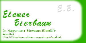 elemer bierbaum business card